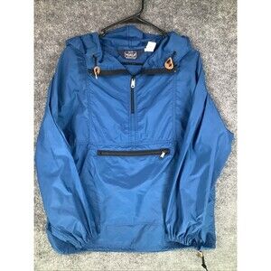 Vintage Woolrich Womens L Blue Anorak Windbreaker USA Made Hooded